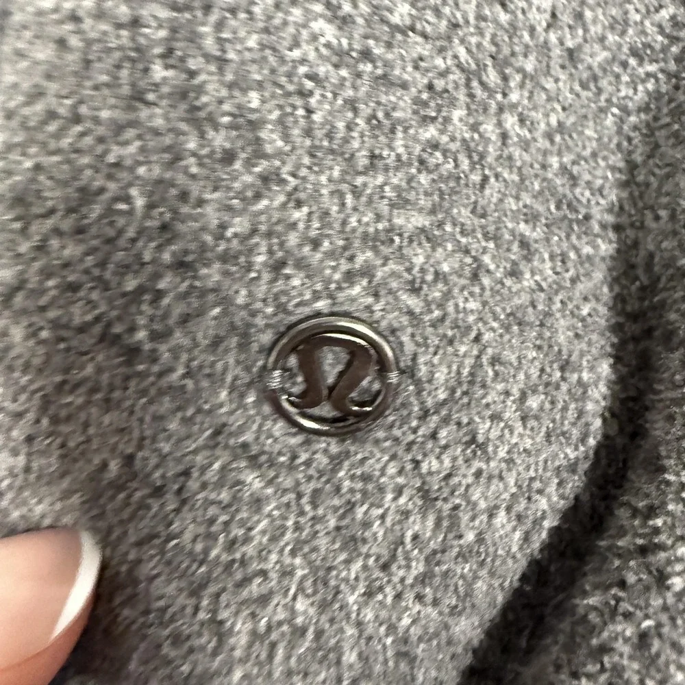 Lululemon Jacket Womens 6 Gray Asymmetrical Zip Fleece Lined Pockets High Collar